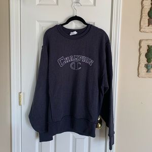 champion navy reverse weave sweatshirt
